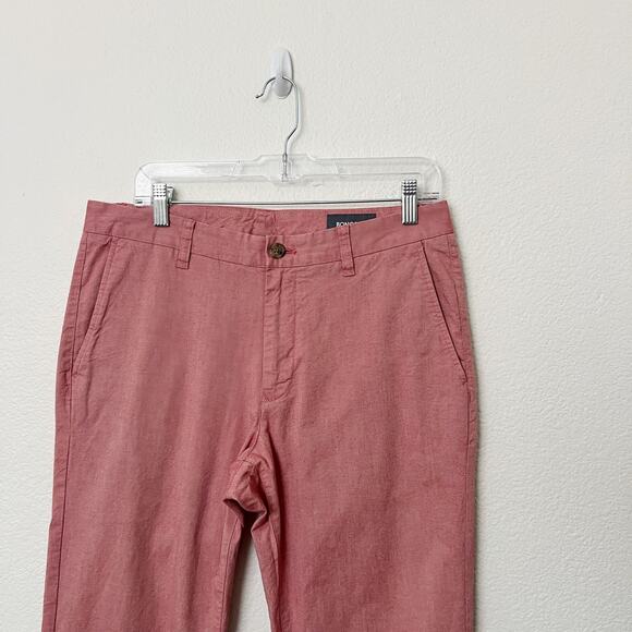 [Bonobos] Sim Straight Chino Pants Coral Red Flat Front Casual Men's Size 32x32 - Picture 3 of 10